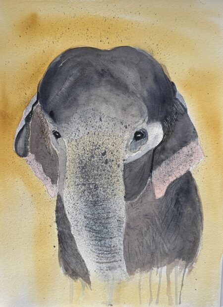 Watercolor original - 10" x 14" unmatted - Baby Elephant