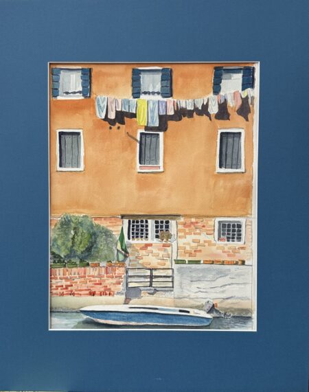 Watercolor original - 12" x 16" matted to 16" x 20" - "Laundry Escape"