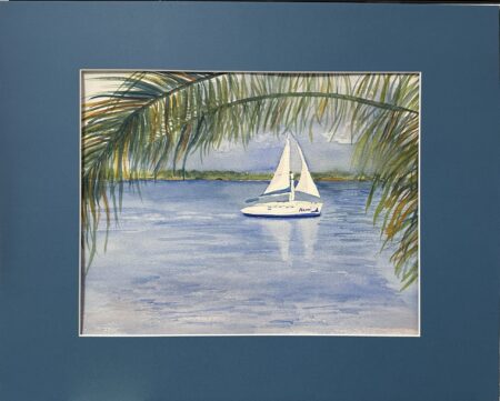 Watercolor original - 12" x 16" matted to 16" x 20" - "Bonaire Sunset"