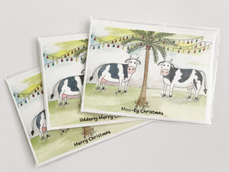 Card - 5" x 7" folded with envelope - Moo-Ey Christmas