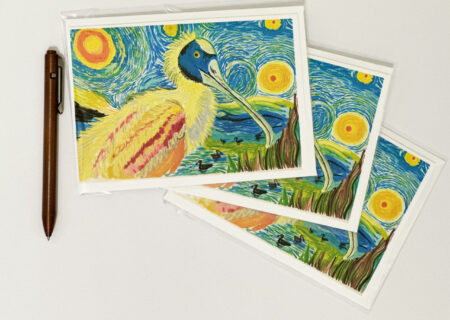 Card - 5" x 7" folded with envelope - Pelican Van Gogh